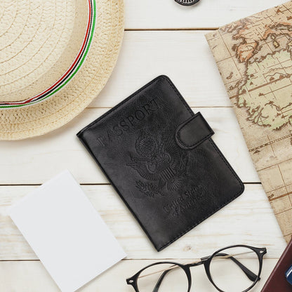 WALNEW Passport Holder for Travel, RFID Passport Cover Wallet for Women Men, PU Leather Passport Book Card Holder Case with Pen, Travelling Essentials for Flying