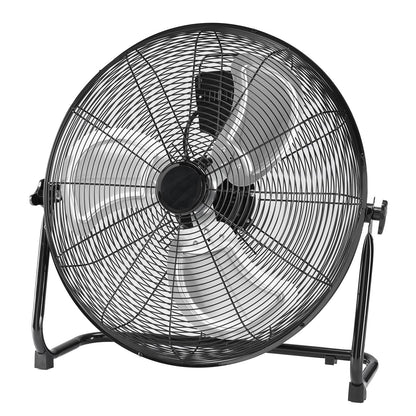 OLIXIS 20'' Industrial High-Velocity Floor Fan, 3-Speed Metal Fan with Carry Handle, Quiet Standing Drum Fan with 120° Adjustable Tilt, Max 3522 CFM for Garages, Workshops, Large Commercial Spaces