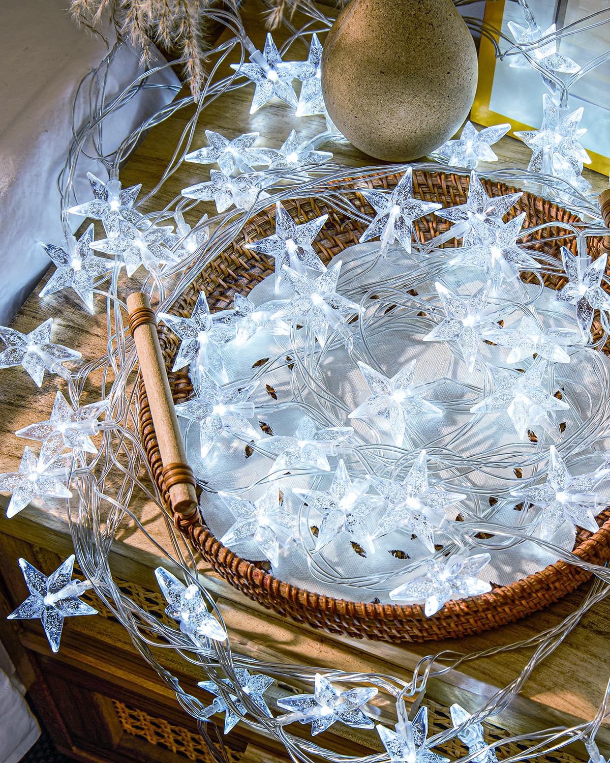 Star String Lights 59 Ft 100 LED Christmas Lights Plug in with Remote Timer Connectable Twinkle Lights for Bedroom Wedding Christmas Tree Indoor Outdoor Decor, Cool White