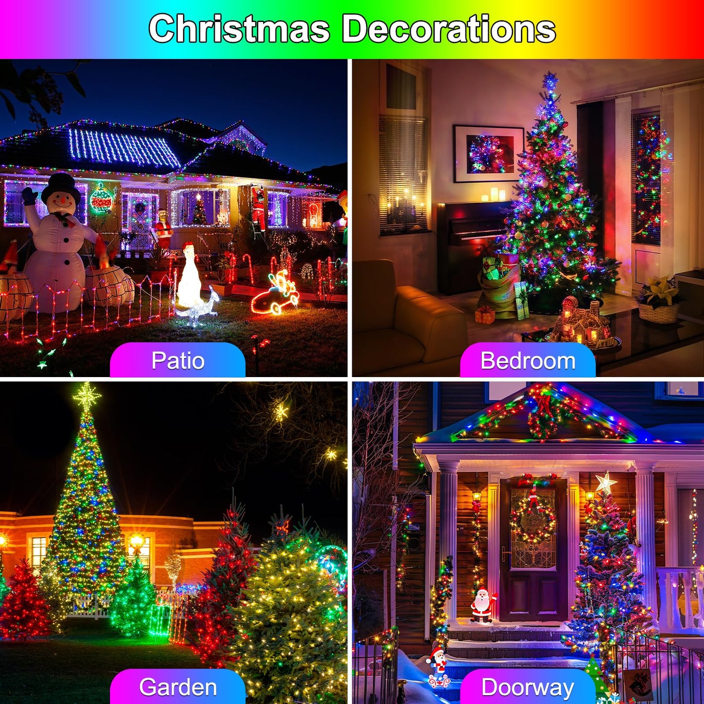 Christmas Cluster Lights Plug-in -52FT 800 LED Firecrackers String Lights,8 Modes Timer Waterproof Twinkle Fairy Lights for Christmas Tree Garland Party(Multicolor)