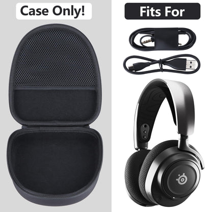 RIYADAone Hard Case Replacement for SteelSeries Arctis Nova Pro 7 7X 7P 1 3 4 5 5X 5P 1P Prime 9X Multi-Platform Gaming Headset (Black Case)