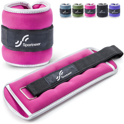 Sportneer Ankle Weights & Wrist Weights -1 2 3 4 5 Lbs Set of 2 for Men Women Kids Strength Training Arm and Leg Weights Set Comfortable and Soft Perfect for Dancing Running Walking Fitness Workout