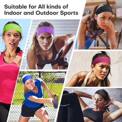 5PCS Cooling Headbands, Stretchy Cooling Sweatbands, Moisture-Wicking Sports Headbands for Women and Men Workout, Yoga, Running, Biking