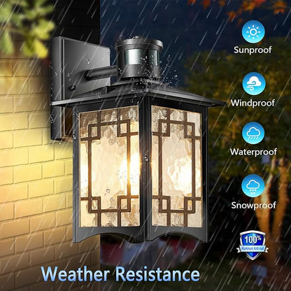 Dusk to Dawn Motion Sensor Light, Outdoor Light Fixture, Aluminum Wall Sconce Lighting, Front Porch Light, Exterior Lights for House Patio, Outside Lights, Wall Mount Anti-Rust Lantern