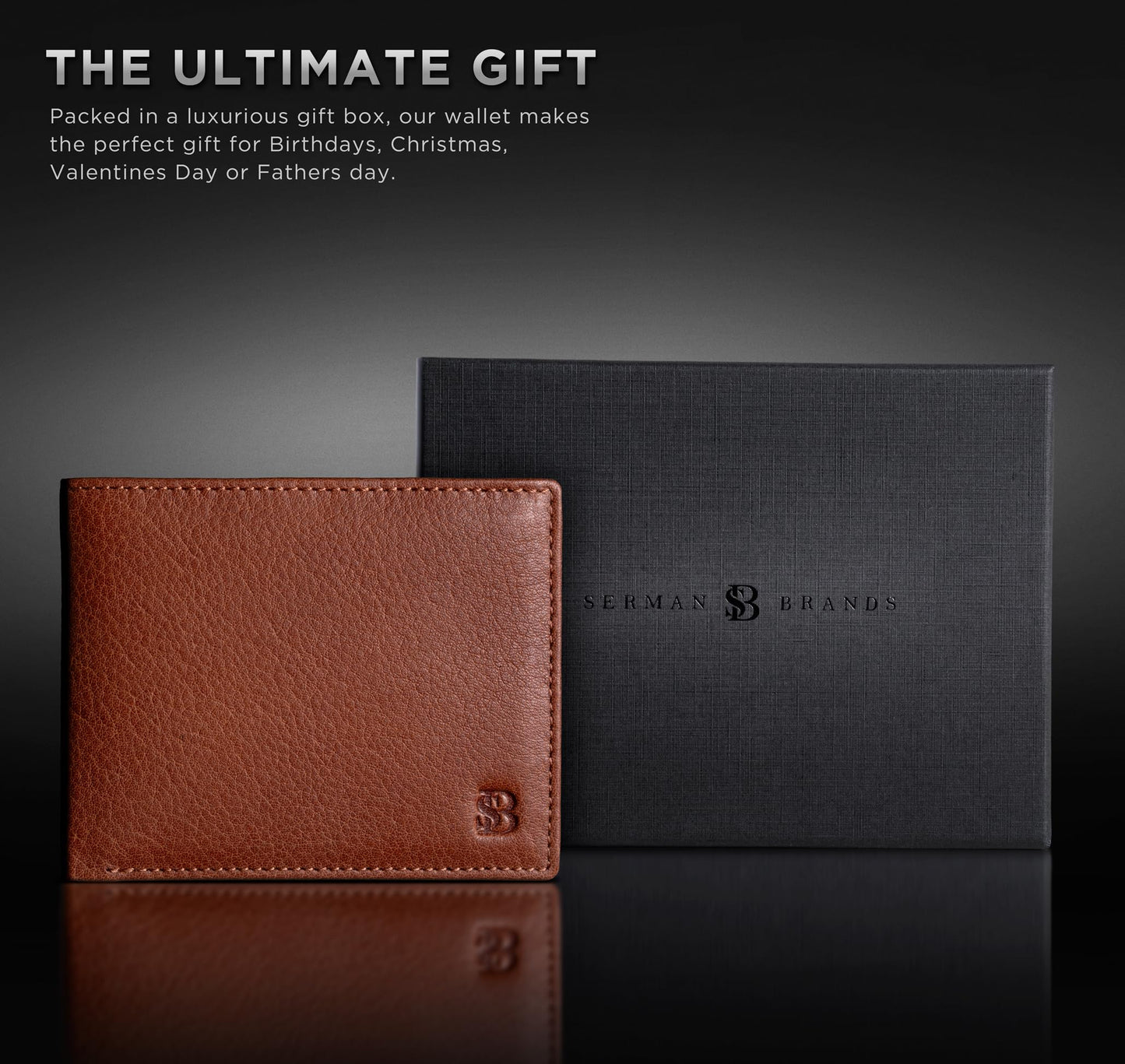 Full Grain Leather Wallet for Men | RFID Blocking | Extra Capacity Bifold Wallet with ID Windows | Ultra Strong Stitching | Slim Billfold with 13 Card Slots | Gift for Him (California Desert Venture)