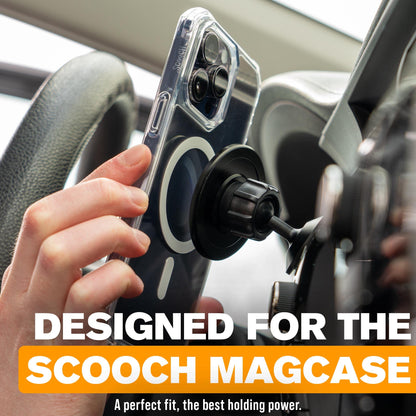 Scooch Magnetic Phone Mount for Car Compatible with Any Smartphone [Wingmount] Strong Magnets, Adjustable Magnetic Phone Holder for Car Dashboard, Works Best Cases (2022 Model)