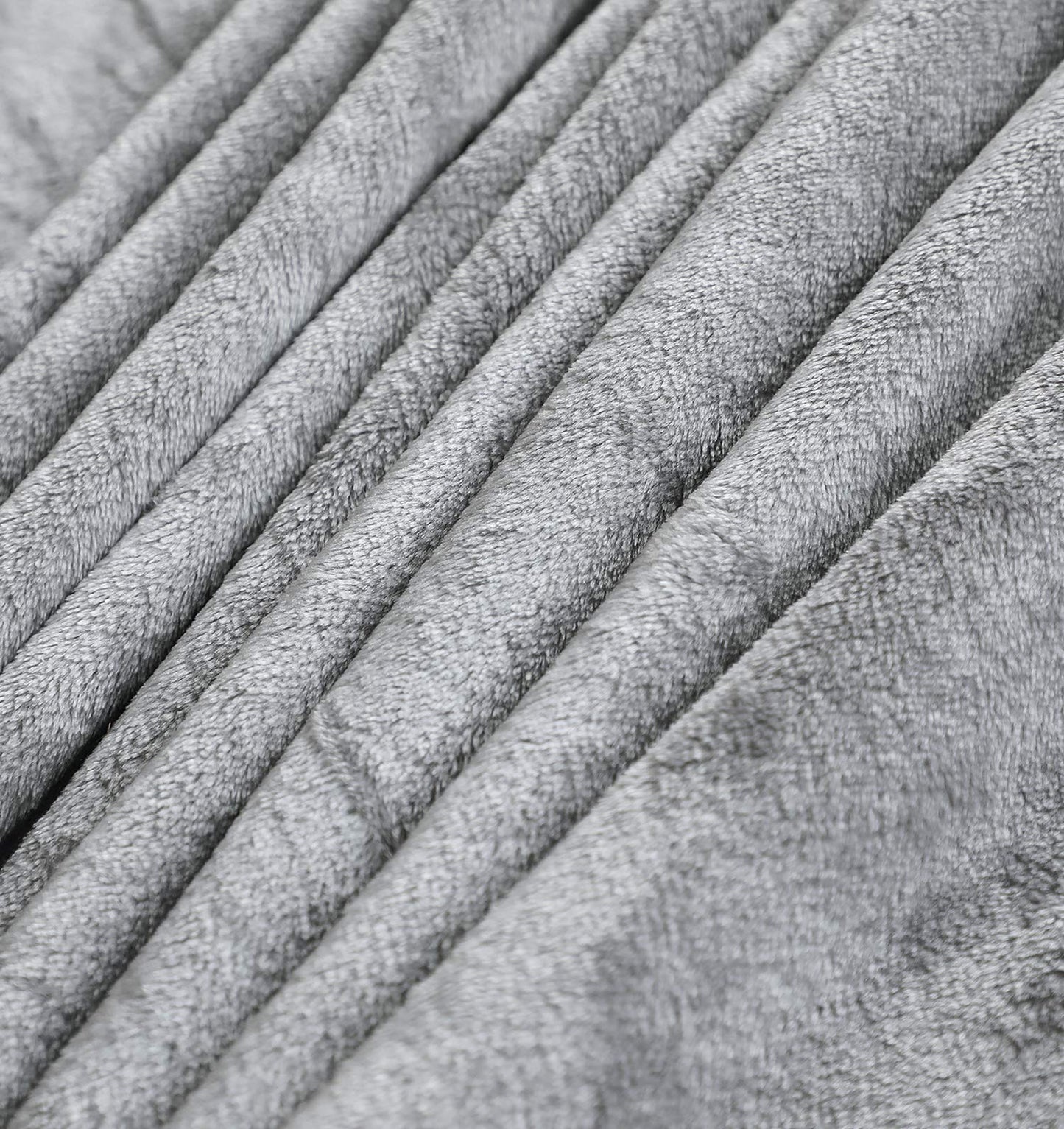 TASTHROW Large Flannel Fleece Throw Blanket, 50×70 Inch - Cozy Lightweight Thick Blanket - All Seasons Suitable for Women, Men and Kids (Light Grey)