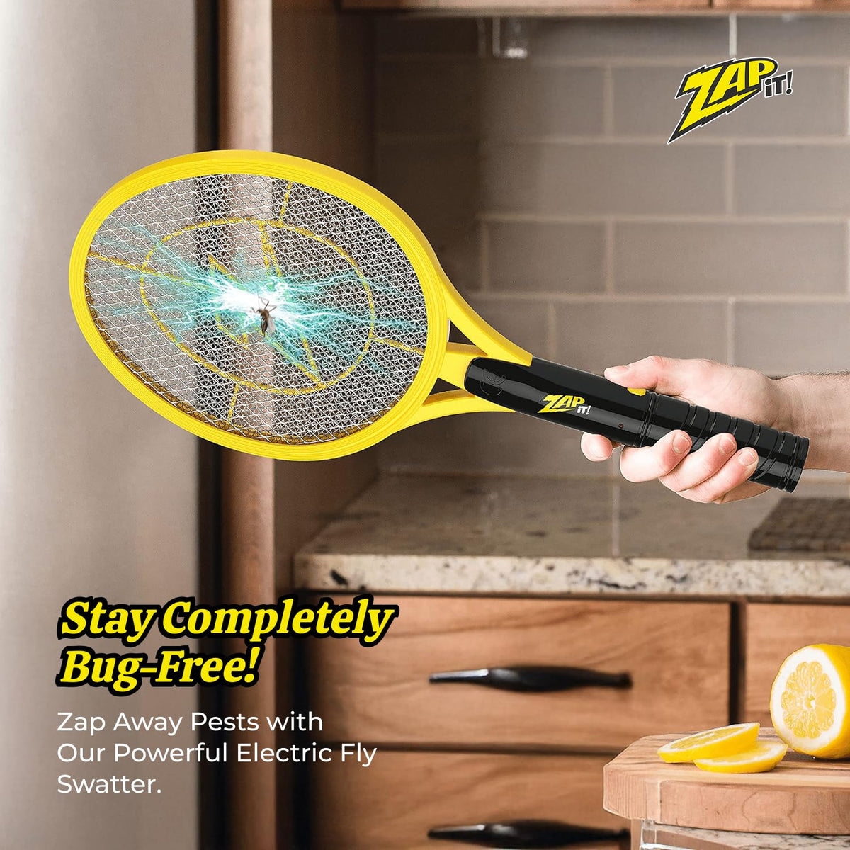ZAP IT! Bug Zapper Battery Powered (2xAA Included) Bug Zapper Racket, 3,500 Volt