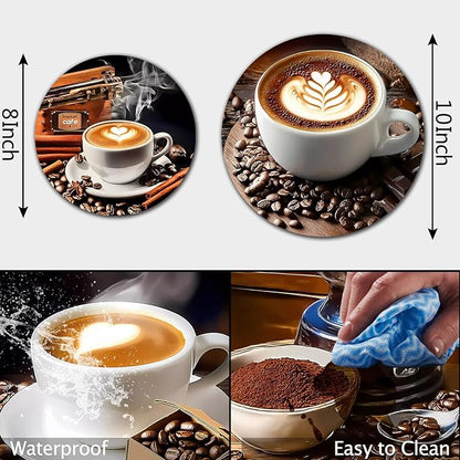 Coffee Stove Burner Covers, Dining Room Gas Stove Burner Covers 8 ＆10 Inches Stove Top Covers Electric Stove 4 Pcs Metal Stove Cover Gas Stove Top Covers, Cooktop Decorative,Home Kitchen Decorations