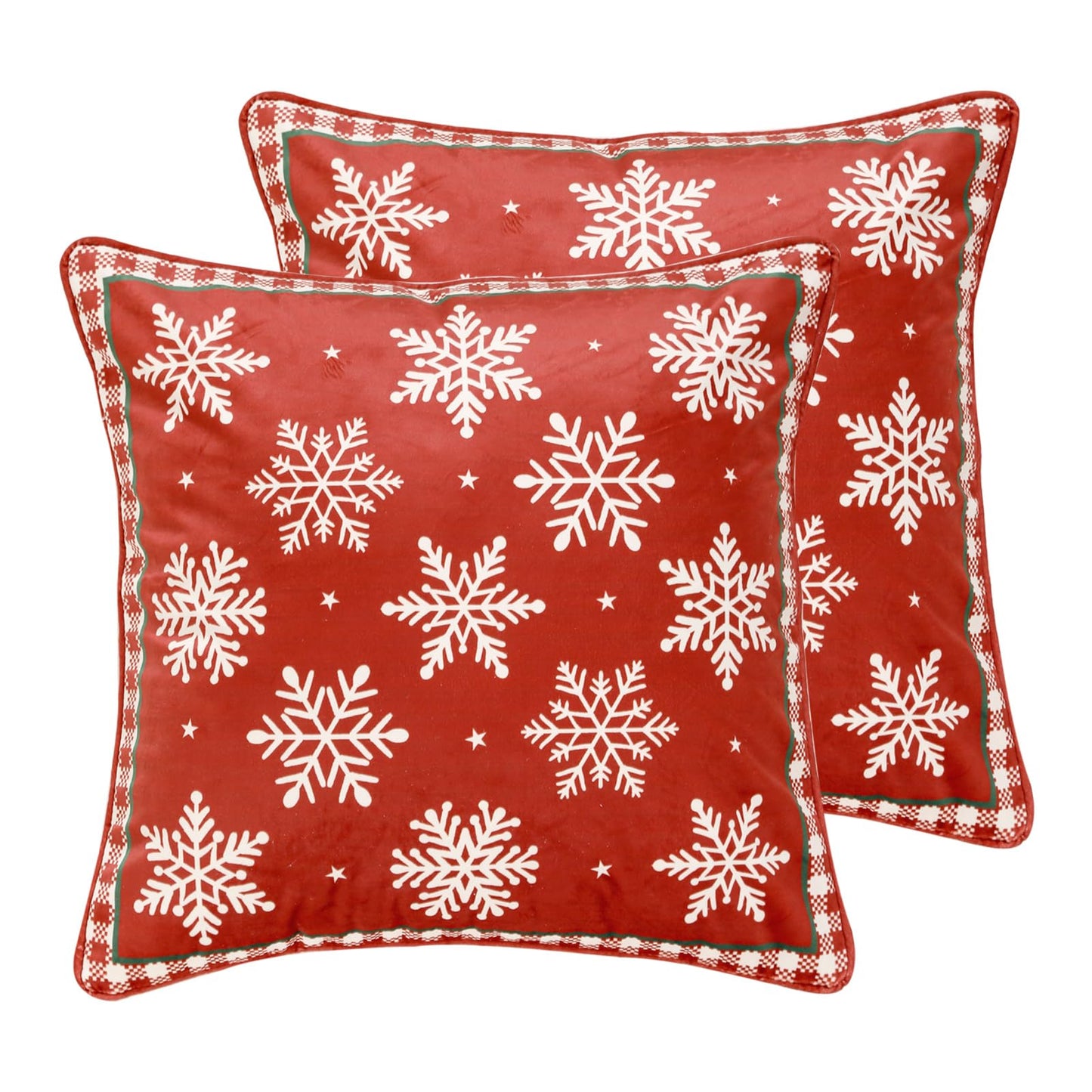 ISAENNE French Chrismas Velvet Throw Pillow Cover,Set of 2,18"x18"-Carol C