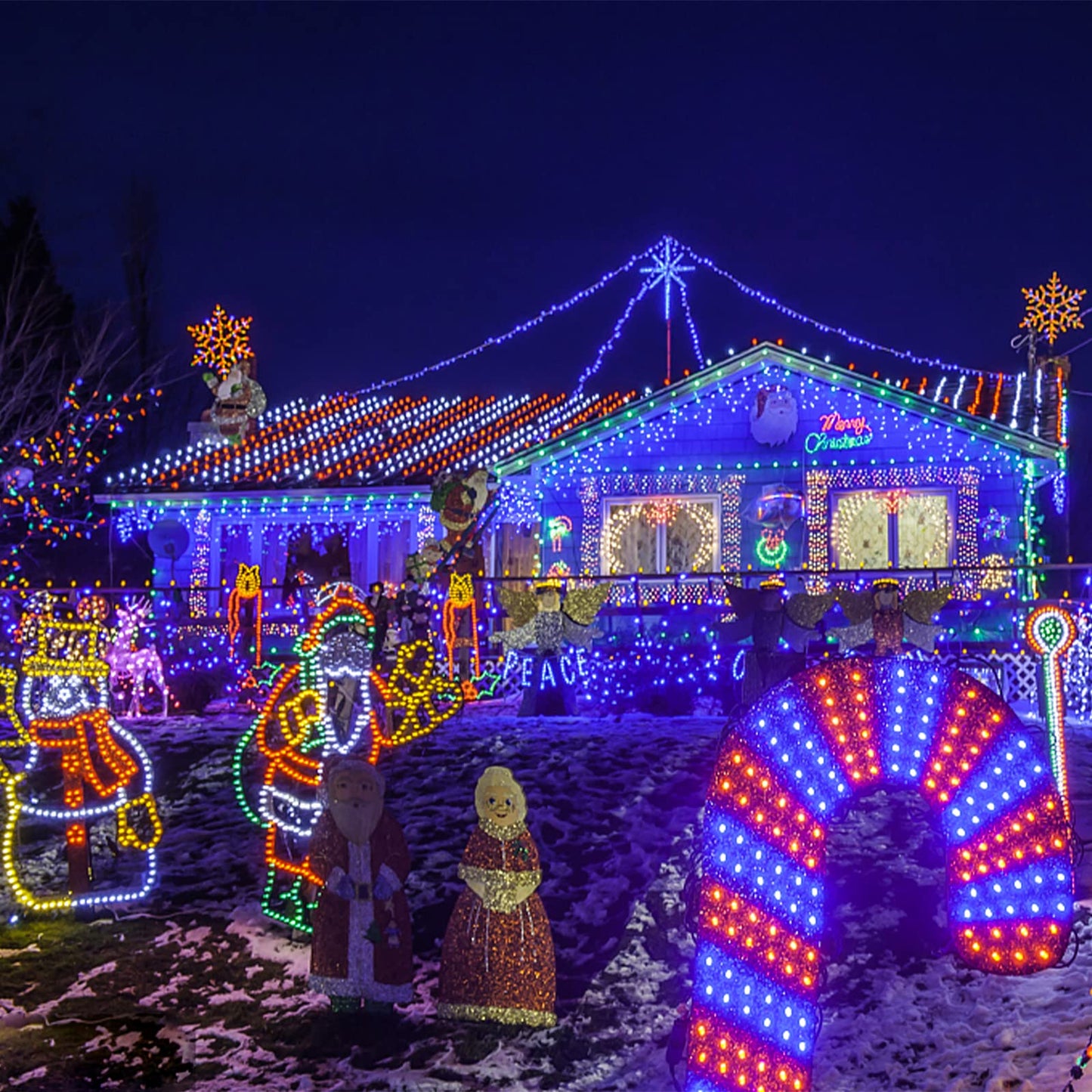 Icicle Christmas Lights Outdoor, 132ft 1280 LED Icicle Lights for Outside, Plug in Twinkle Lights Indoor with 8 Modes Timer Waterproof for House Holiday Decor Wedding Christmas Decorations, Blue
