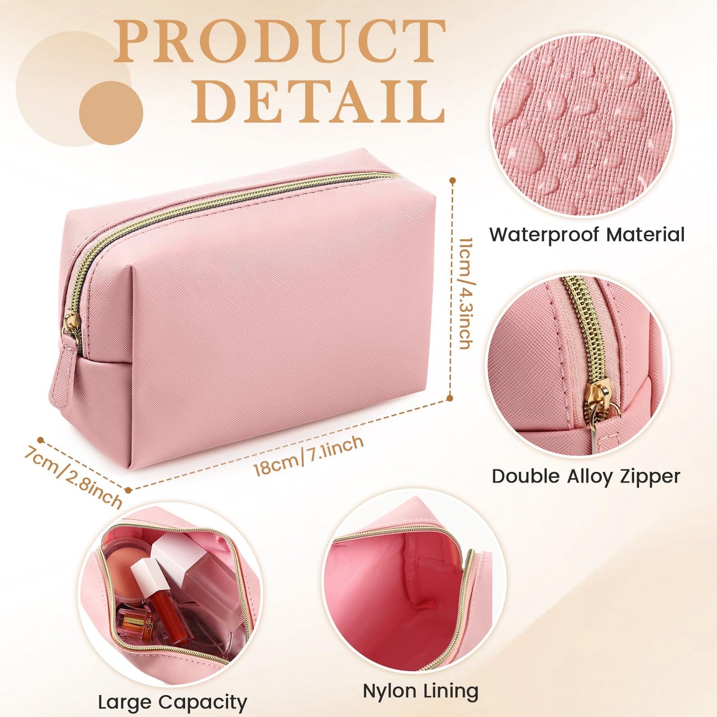 Kigeli 20 Pcs Small Makeup Bag Bulk PU Leather Cosmetic Bags with Zipper Preppy Makeup Pouch Toiletry Bag for Women Wedding Bachelorette Party Gift Travel Storage Organizer (Macaron)