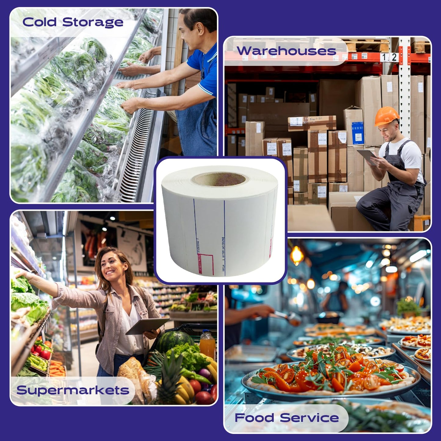CĀS LST-8020 Printing Scale Label, 58 x 60 mm, UPC/Ingredients, 12 Rolls per Case, CĀS Scale Labels 8020, Guaranteed Quality, Try It!.