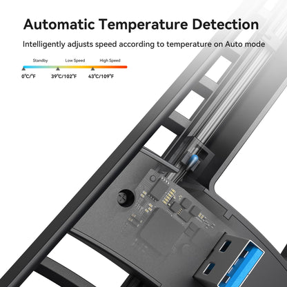 KIWIHOME Cooling Fan for PS5 Slim, Efficient Cooler with Auto On/Off, Adjustable Speed, Quiet Cooling with USB3.0 Port, Four Fan Cooling System with LED Light, Not for PS5 2020/Pro