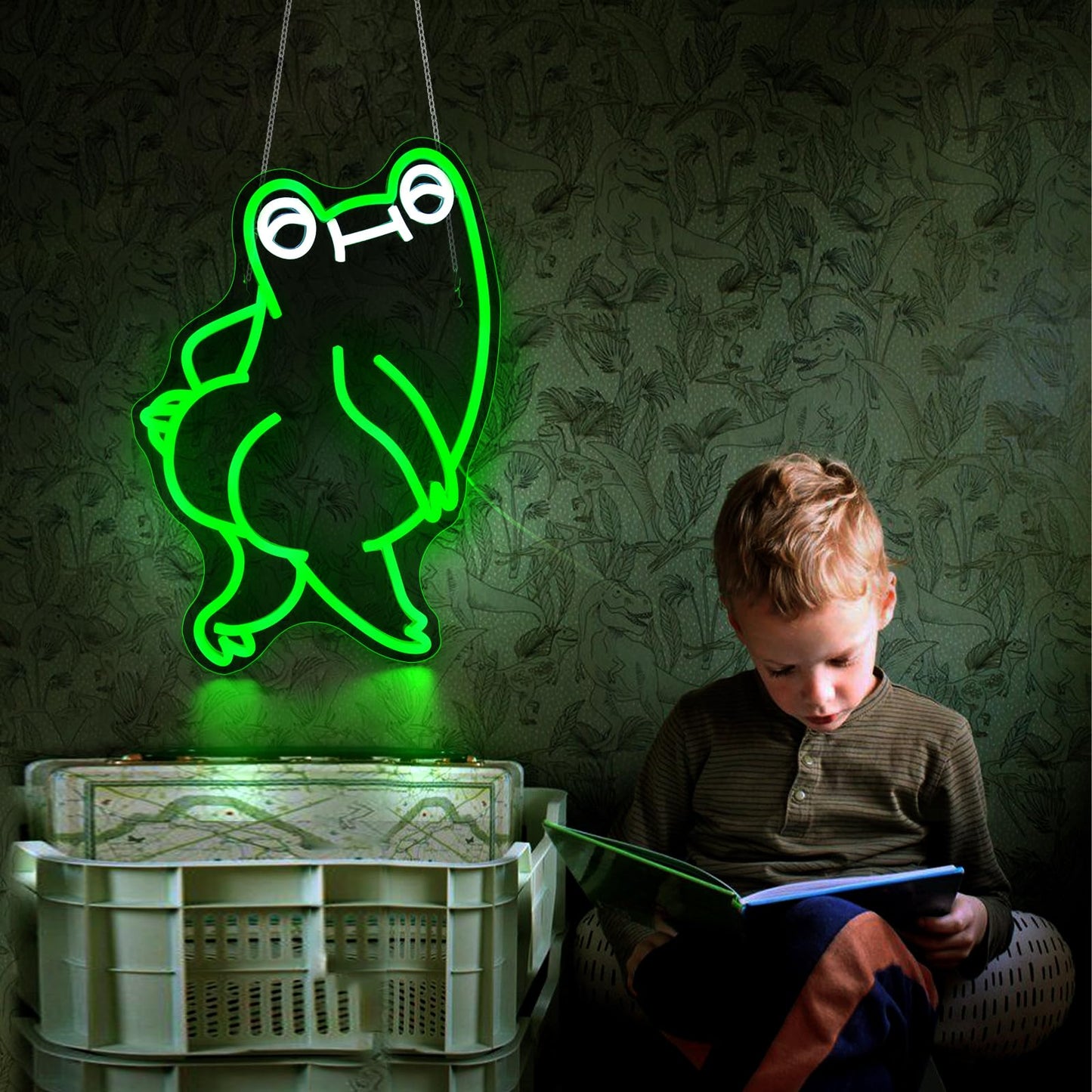 Funny Frog Neon Sign for Wall Decor Led Neon Signs Light Bar Decor Up Sign Room Decoration Neon Lights Sign Frog Decor USB Powered for Man Cave Lamp
