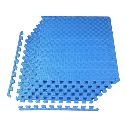 BalanceFrom 1" Extra Thick Puzzle Exercise Mat with EVA Foam Interlocking Tiles for MMA, Exercise, Gymnastics and Home Gym Protective Flooring (Blue)