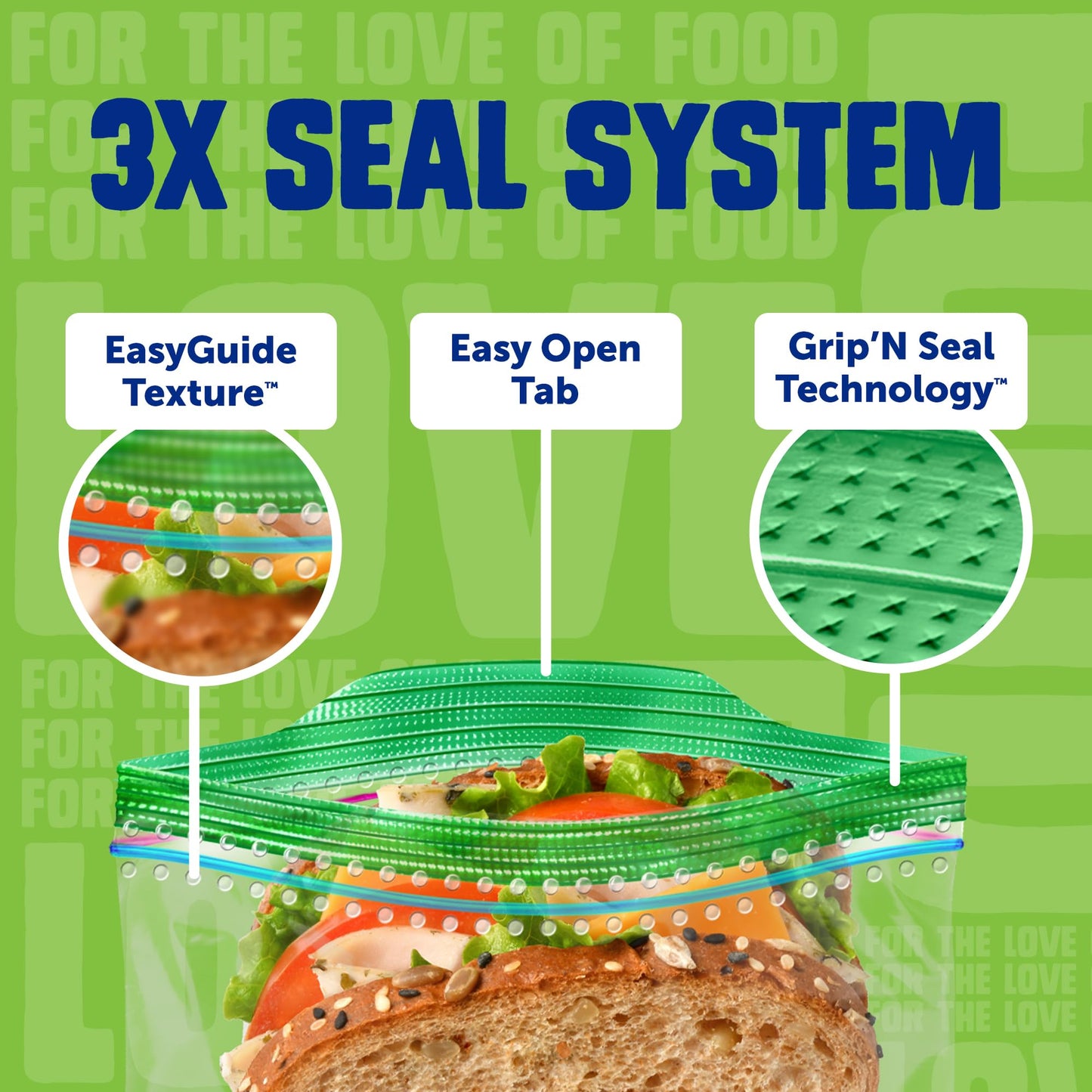 Ziploc 175 Count Sandwich and Snack Bags with EasyGuide Texture, Plastic Storage Bags with Grip 'n Seal Technology