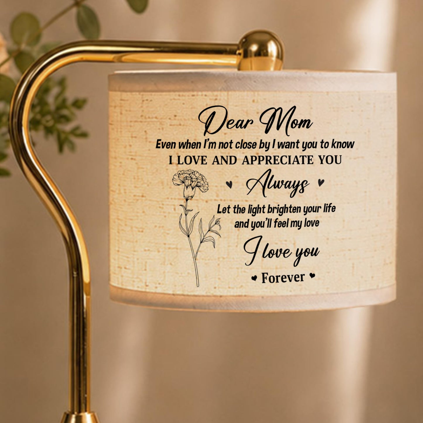GIFTELIX Candle Warmer Lamp with Timer Dimmable - Dear Mom - Christmas Birthday Gift for Women Mom Mother from Daughter Son - Adjustable Height Wax Flameless Melter with 2 Bulbs - Cozy Home Decor