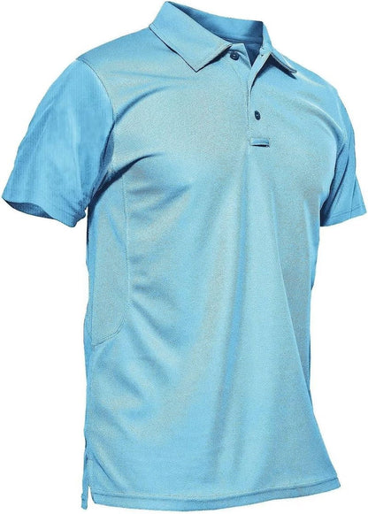 MAGCOMSEN Men's Quick Dry Tactical Polo Shirt - Short Sleeve Pique Jersey for Golf & Outdoor Activities