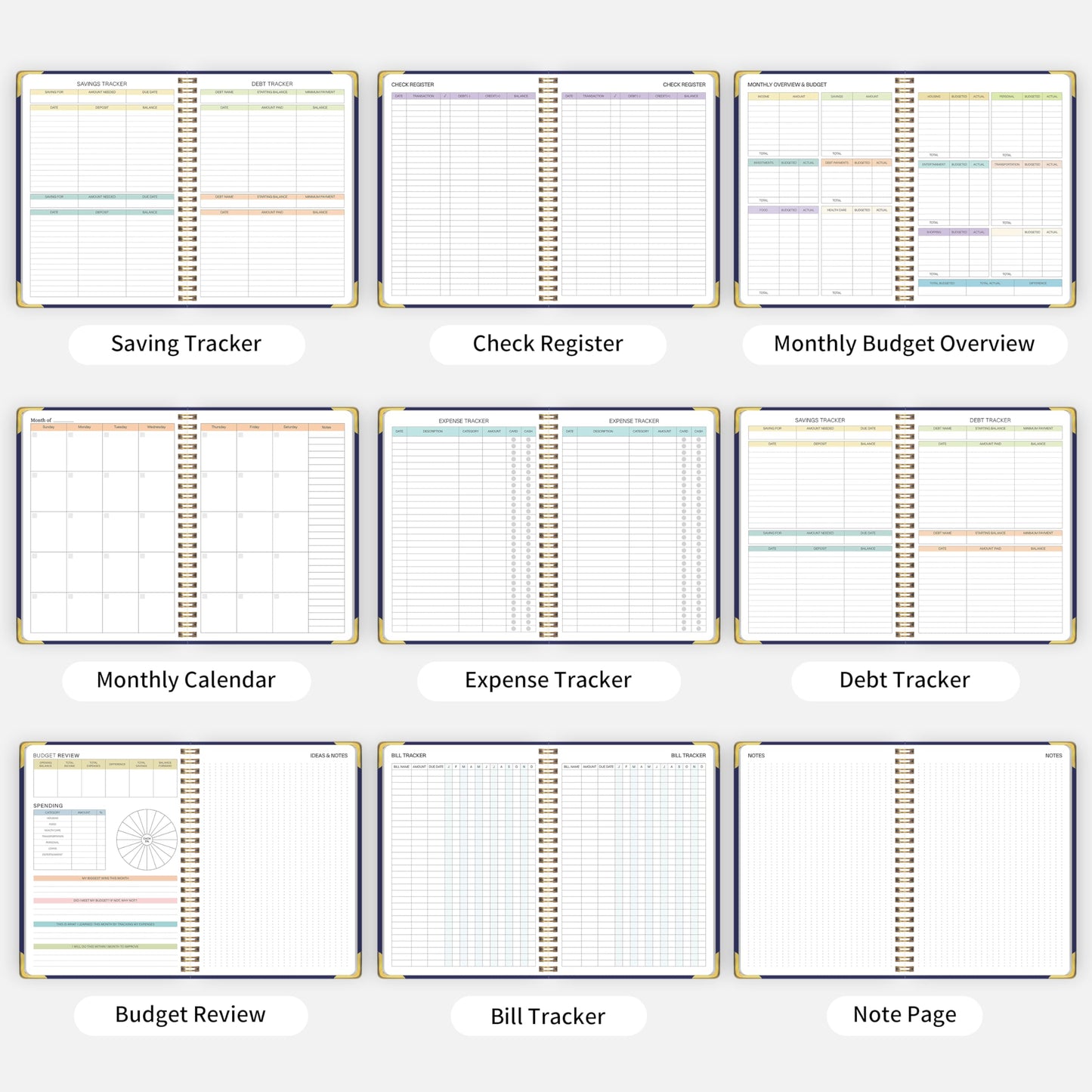 Budget Planner - Monthly Budget Book B5, Undated 12 Month Expense Tracker Notebook with Metal Corner Protectors & Bill Organizer, Hard Cover Financial Account Book for Women Men Home Business, Purple
