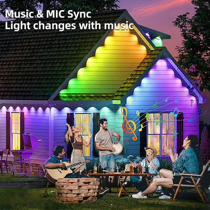 Permanent Outdoor Lights for House, 100ft Smart RGB&IC LED Eaves Light, Daily and Accent Lighting, 212 Scene Modes, Alexa & Google Assistant Compatible, Daily Party Halloween Christmas Decor