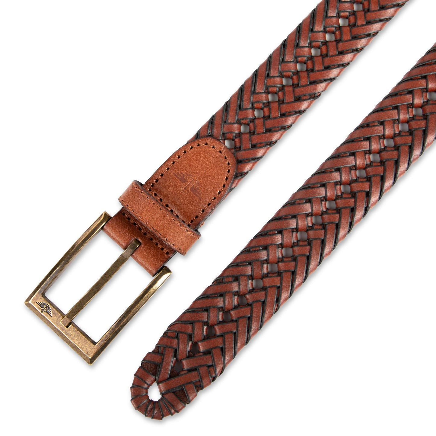 Dockers Men's Leather Braided Casual and Dress Belt,tan Glazed,38