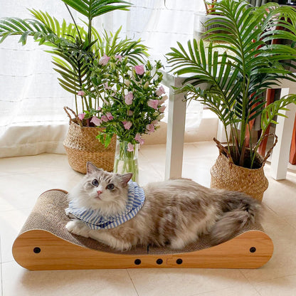 Nekosan Cat Scratcher Cardboard Bed, 27.5" Extra Large Cat Scratch Sofa Bed, Cat Scratcher Lounge Bed for Indoor Cats, 27.5 x 10 Inches Cat Couch Bed - Scratching Board