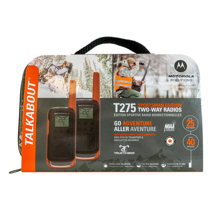 Motorola Solutions, Portable FRS, T210, Talkabout, Two-Way Radios, Rechargeable, 22 Channel, 20 Mile, Black W/Red, 2 Pack