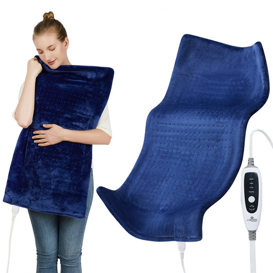 Heating Pad for Back Pain Relief, CAROMIO 33"x17" Extra Large Electric Heating Pads for Cramps Neck and Shoulders, Moist & Dry Heat Therapy,2H Auto Off,4 Temperature Settings,Machine Washable