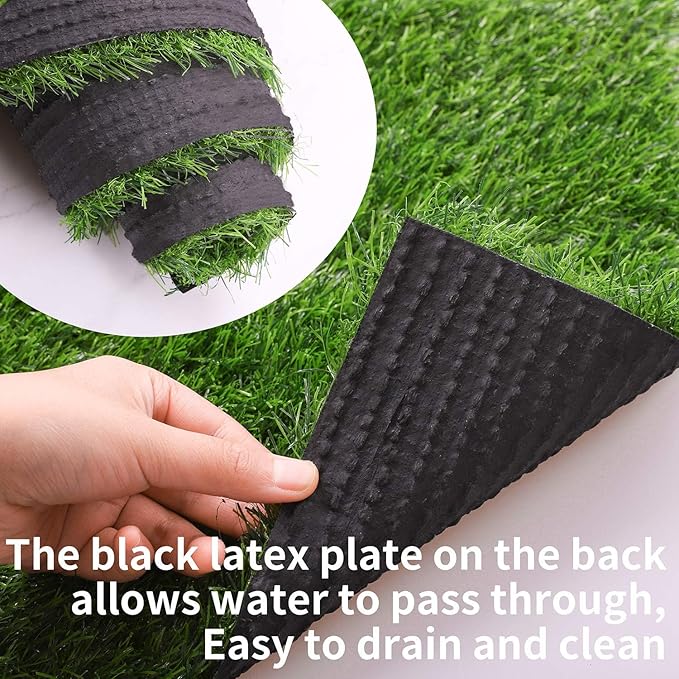 Aneco 12 x 108 Inch Artificial Grass Table Runners Carpet Roll Synthetic Grass Table Runner Grass Tabletop Decoration for Spring Fall Summer Holiday, Baby Shower, Wedding, Birthday, Banquet