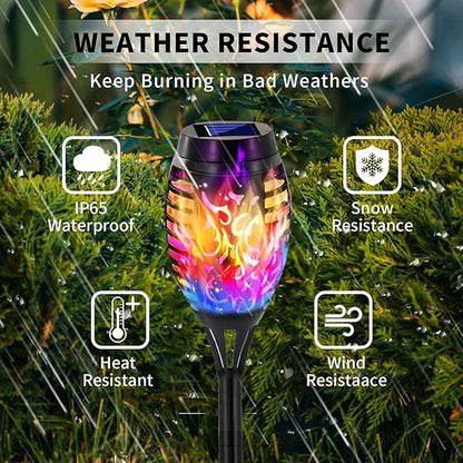 Swingers Solar Lights Outdoor,Halloween Solar Torch Lights with Flickering Flame,Waterproof Outdoor Garden Lights for Outside Patio Pathway Yard Decorations(12, Multicolor)