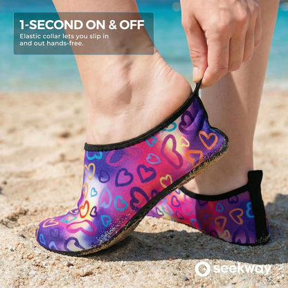 SEEKWAY Water Shoes Women Men Adult Quick-Dry Aqua Socks Barefoot Non Slip for Beach Swim River Pool Lake surf Black SK002(U)