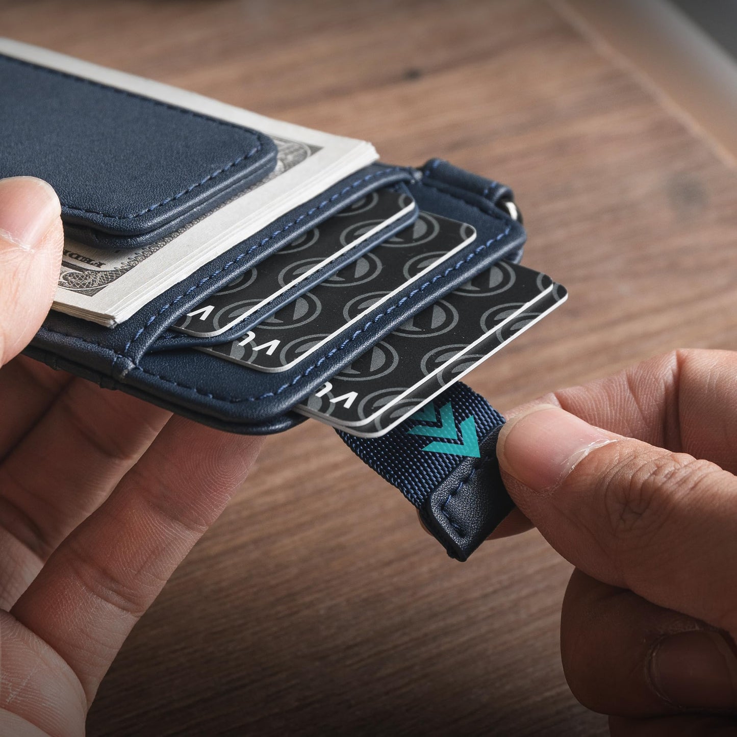 VULKIT Money Clip Wallet with Key Ring Slim Minimalist Design Magnetic Cash Clip Credit Card Wallet for Mens Womens