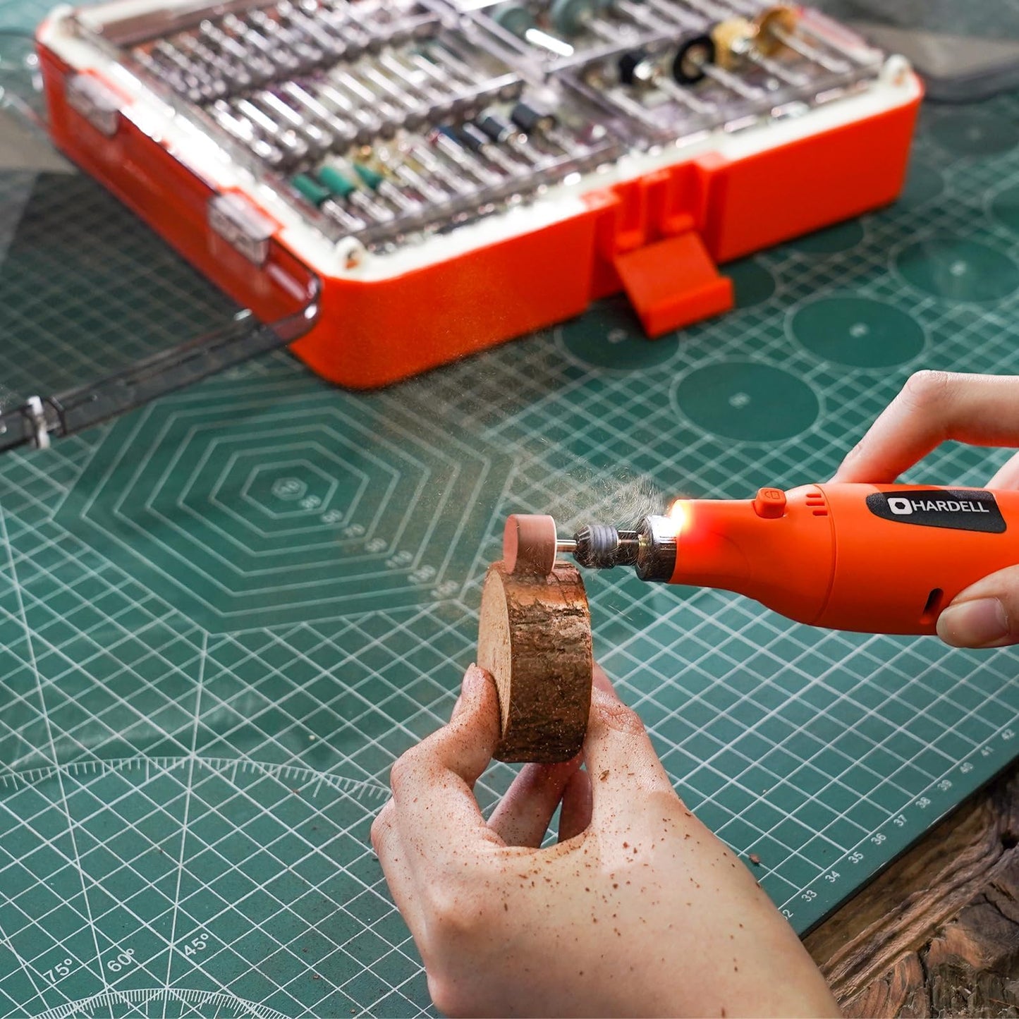 HARDELL 508Pcs Rotary Tool Accessories Kit for DIY, 1/8" Multi-Purpose Rotary Tool Bits, Universal Attachments for Cutting, Sanding, Drilling, Carving, Engraving, Grinding, Polishing