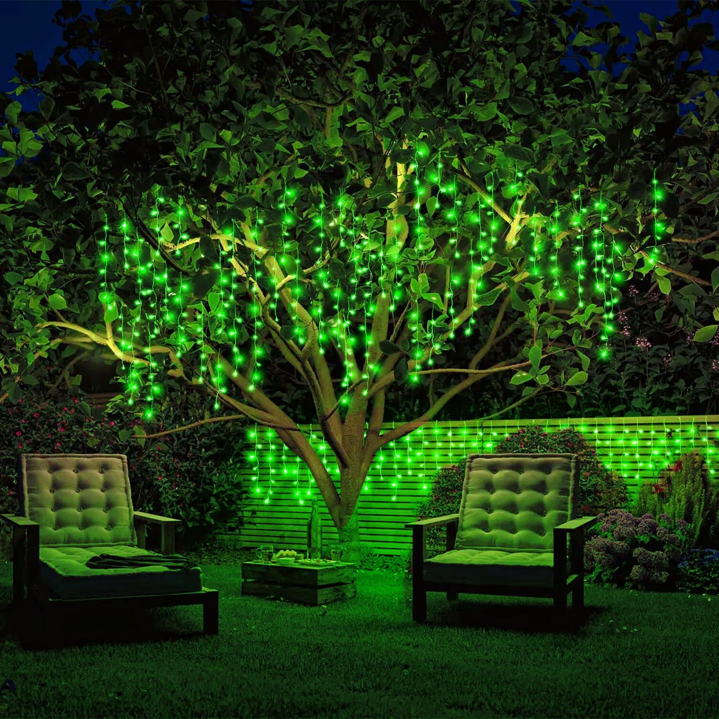 Icicle Lights for Outside - 33FT 400 LED Icicle Christmas Lights Outdoor with 75 Drops 8 Modes Timers, Waterproof Connectable Hanging Lights for Indoor House Eaves Yard Party Decorations, Green