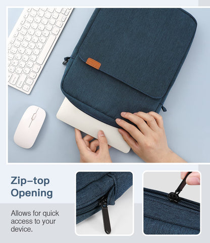 MoKo 15 Inch Laptop Sleeve Bag Fits MacBook Air 15" M2 2023, MacBook Pro 14" M2 2023, Galaxy Tab S9 Utra 14.6" 2023, Handle Carrying Case with Shoulder Strap, Indigo