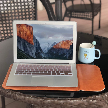 Allinside 13-13.3 inch Laptop Sleeve Case for MacBook Pro 14 2021–2024 (A2918, A2992, A3112, A3401, A3185)/MacBook Air 13 2010-2017/MacBook Pro 13 2010-2015, PU Leather Laptop Case Cover, Brown
