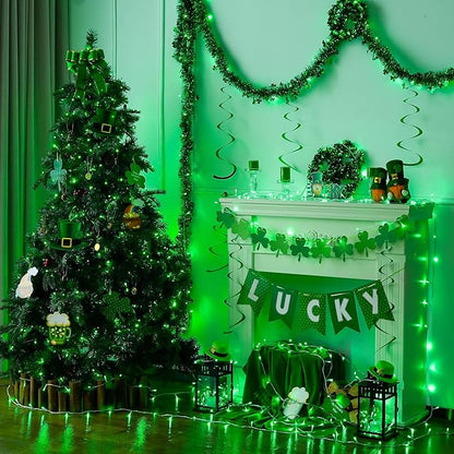 JMEXSUSS 600 LED Green Christmas Lights Outdoor Waterproof, Clear Wire Plug in 168 FT Indoor String Lights Green LED Lights for Christmas Tree Room Party Xmas Decorations