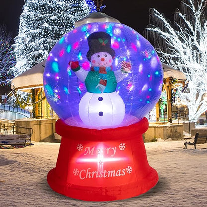 5 FT Tall Christmas Inflatables Outdoor - Snowman in Snow Globe with Rotating LED Lights, Christmas Blow Up Yard Decoration Holiday, Party, Xmas, Yard, Garden Decor