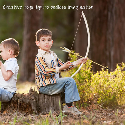 Basbon 8 Pcs Wooden Feather Arrows Soft Rubber Tips, 17 Inch Handmade Wooden Toy Arrow for Kids and Beginners, Archery Bows Outdoor Play Cosplay Costume Decoration