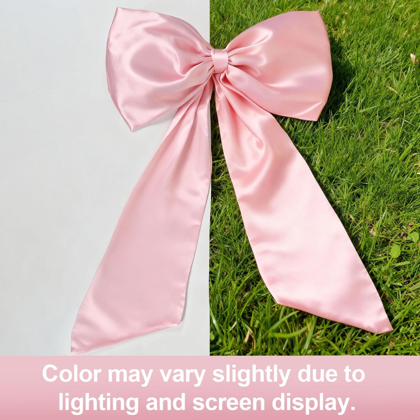 Large Pink Bow for Coquette Room Decor, 40x24 In Satin Ribbon Tie Coquette Birthday Decorations, Giant Pastel Pink Hanging Wall Decor for Ballerina Girl Just Want to Be One (Internal Stability Layer)
