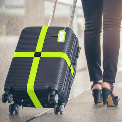 Gostwo 8 Pack Luggage Straps and Tags Set - 4 Straps, 4 Tags, Suitcase Belt