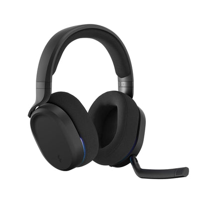 Fractal Design Scape Dark - Wireless PC Gaming Headset - Detachable Flip-to-Mute Microphone with Noise Cancellation - Battery Life Up to 40 Hours - Configurable Ambient Lighting - Black