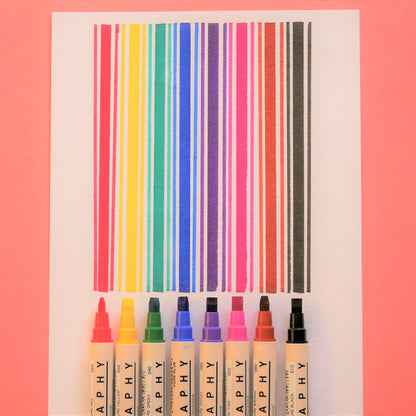 Kuretake Zig Memory System Calligraphy Markers, Multicolor, 8-Pack