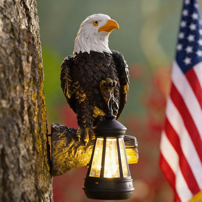 Fashionoda Eagle Tree Hugger with Solar Lantern - Resin Eagle Statue for Outdoor Garden Decor - Ideal Eagle Housewarming & Birthday Gifts for Grandma Mom Women