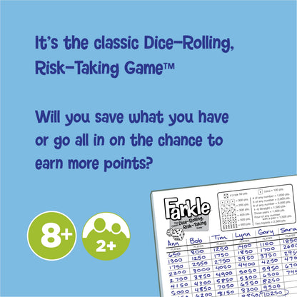 PlayMonster Farkle Classic Dice Game – Premium Kids Games, Dice Games, Family Games, Travel Games, Adult Games, Board Games, Dice Cup, Dice Set, Farkle Score Sheets Included, Ages 8+