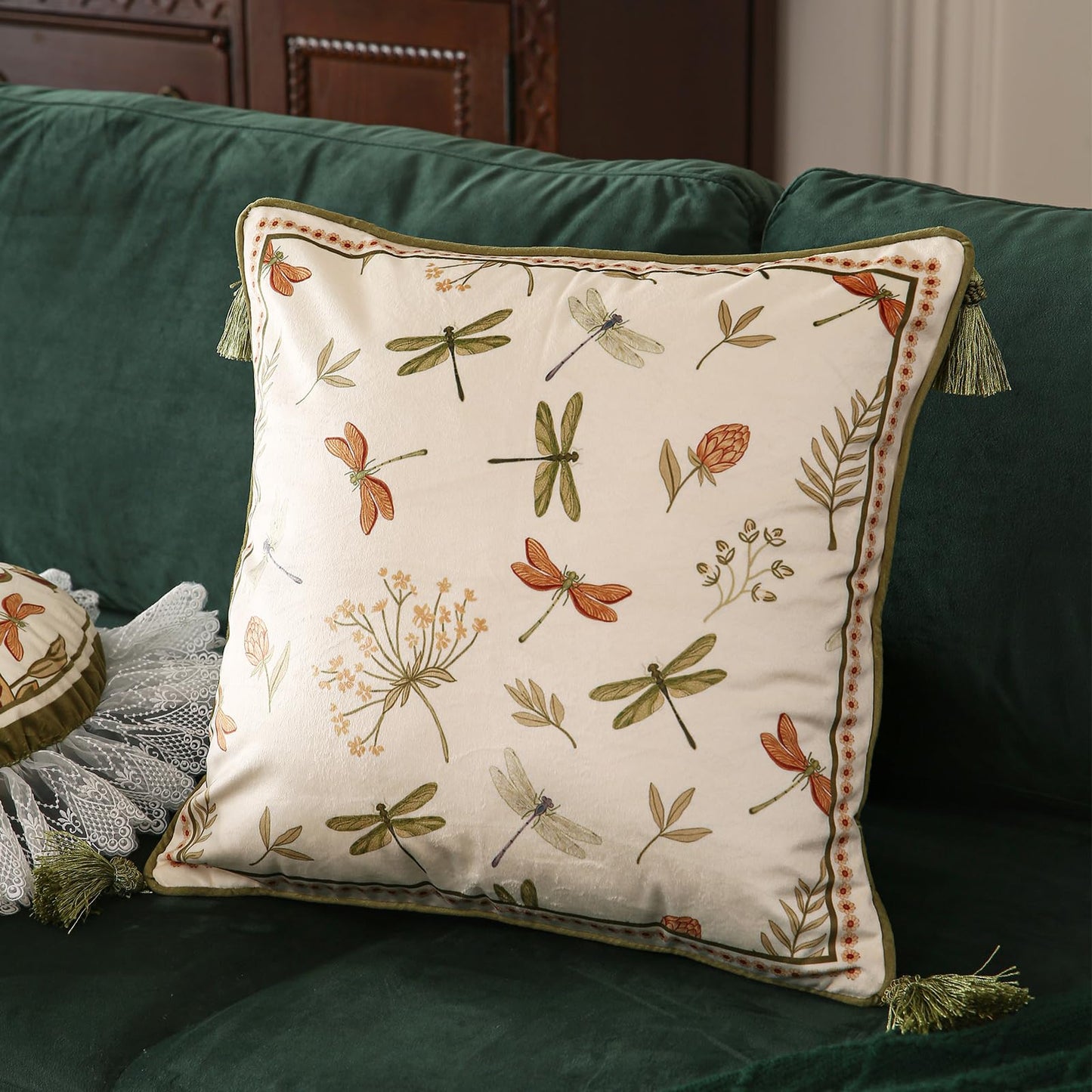 ISAENNE Designer Velvet Throw Pillow Covers,18"x18" Set of 2-Grace B