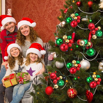8 Pcs Christmas Ball Tree Picks 7.87 Inch Red Green Gold Christmas Ornaments Picks Xmas Tree Toppers Decorations for Xmas Floral Vase Fillers Wreath Stairs Garland Decoration Supplies
