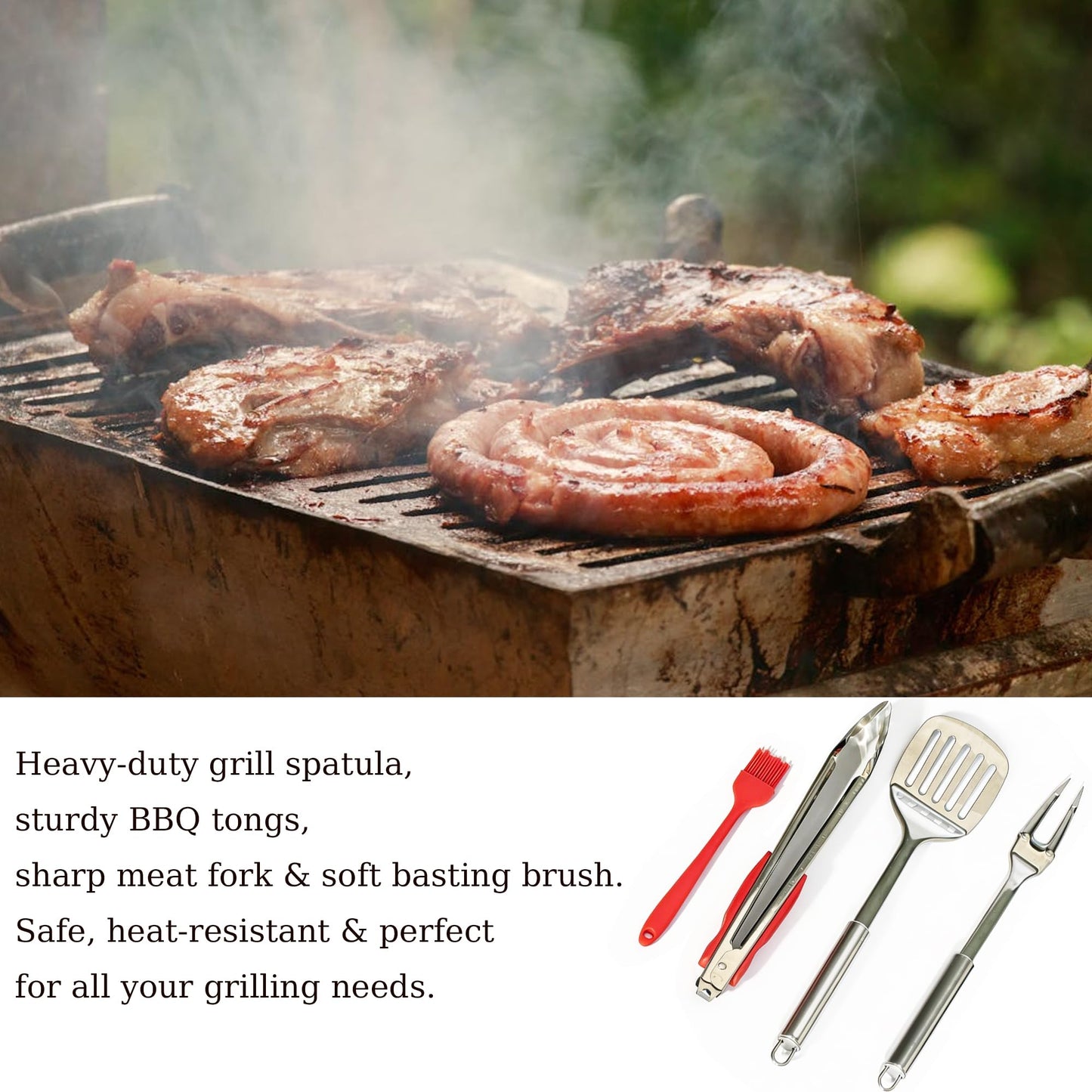 12 Pcs Camping Cooking Utensil Set, Camp Kitchen Set with Organizer Bag, Stainless Steel Outdoor Cooking and Grilling Utensil Organizer for Travel, Picnics, Camping, BBQs, Parties