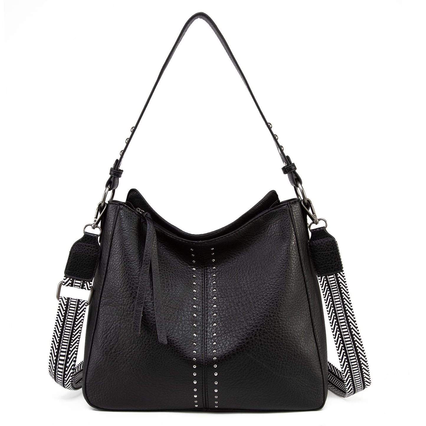 Montana West Hobo Bag for Women Designer Purses and Handbags Shoulder Bags with Guitar Strap,MWC-HB-128-1-BK